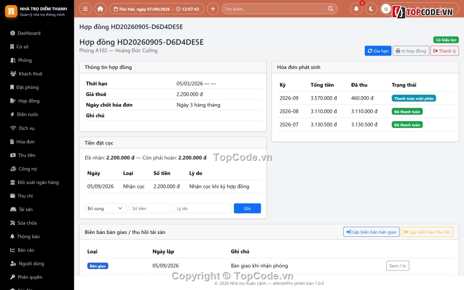 Source PHP,Quản lý nhà trọ,SQL